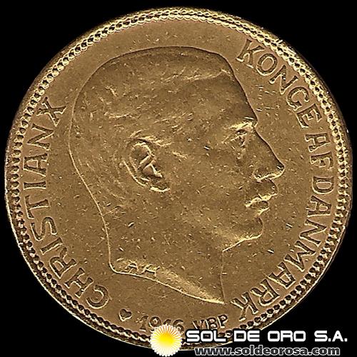 DINAMARCA - 20 KRONER, 1916 - MONEDA DE ORO